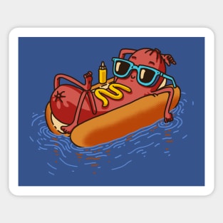 Hot Dog Summer Vacation Swimming Pool Sticker